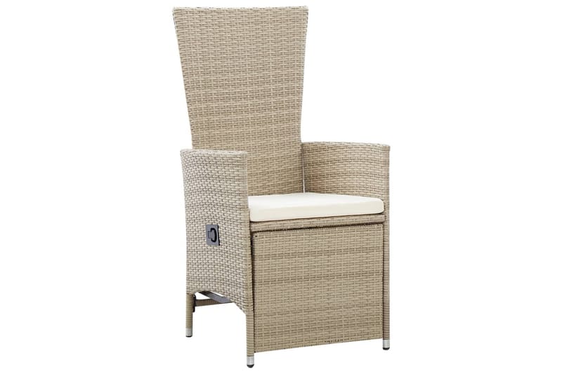 Matgrupp Utomhus för trädgården med dynor 9 delar beige - Beige - Utemöbler - Utegrupp - Matgrupper utomhus