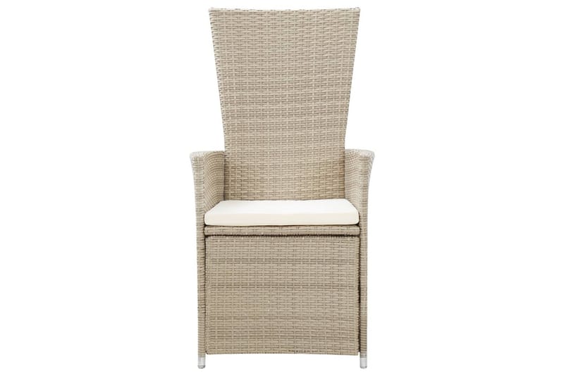 Matgrupp Utomhus för trädgården med dynor 9 delar beige - Beige - Utemöbler - Utegrupp - Matgrupper utomhus