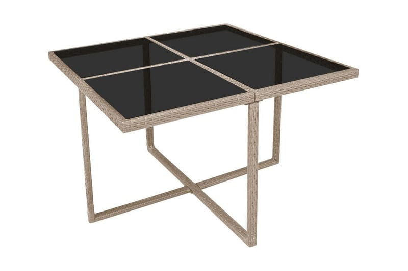 Matgrupp Utomhus för trädgården med dynor 9 delar konstrotting beige - Beige - Utemöbler - Utegrupp - Matgrupper utomhus