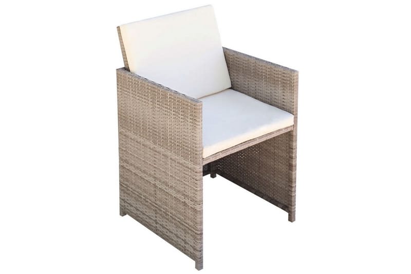 Matgrupp Utomhus för trädgården med dynor 9 delar konstrotting beige - Beige - Utemöbler - Utegrupp - Matgrupper utomhus