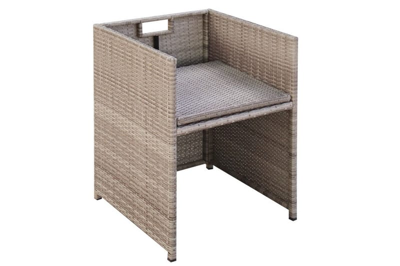 Matgrupp Utomhus för trädgården med dynor 9 delar konstrotting beige - Beige - Utemöbler - Utegrupp - Matgrupper utomhus