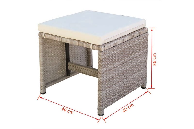 Matgrupp Utomhus för trädgården med dynor 9 delar konstrotting beige - Beige - Utemöbler - Utegrupp - Matgrupper utomhus