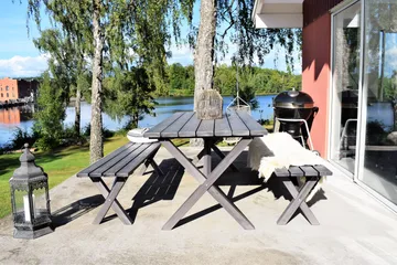 Matgrupp Utomhus Scottsdale Fasta 190 + 6 Kungshamn Stol Shabby Chic - KWA - Utemöbler - Utegrupp - Matgrupper utomhus