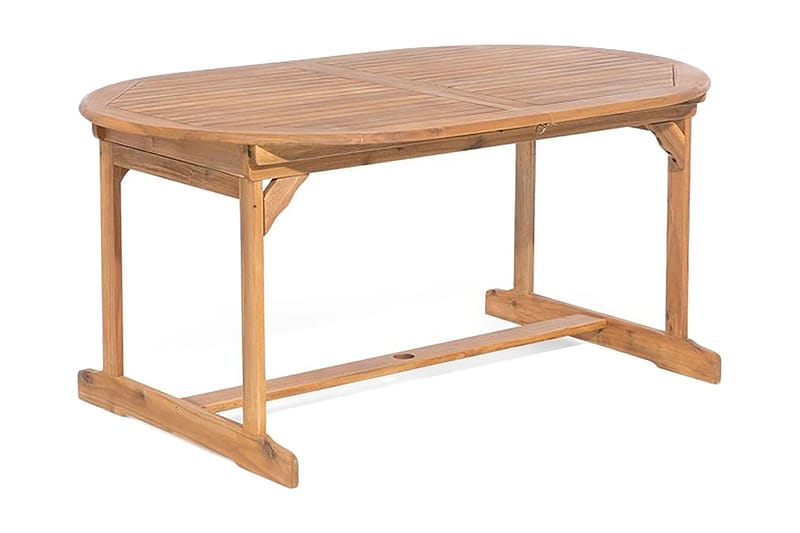 Maui Matgrupp Utomhus 160-220 cm + 8 Utestolar - Trä/Natur - Utemöbler - Utegrupp - Matgrupper utomhus