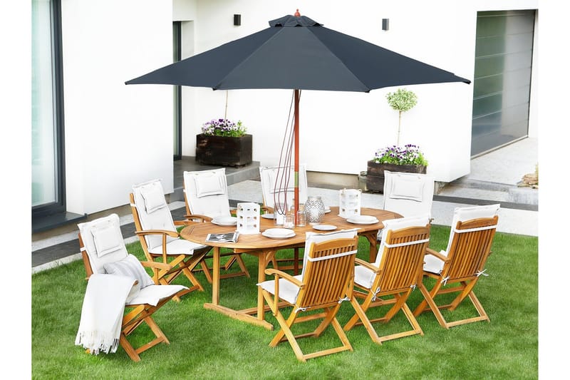Maui Matgrupp Utomhus inkl 8 Utestolar m Dyna - Trä/Natur - Utemöbler - Utegrupp - Matgrupper utomhus