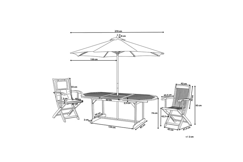 Maui Matgrupp Utomhus inkl 8 Utestolar m Dyna - Trä/Natur - Utemöbler - Utegrupp - Matgrupper utomhus