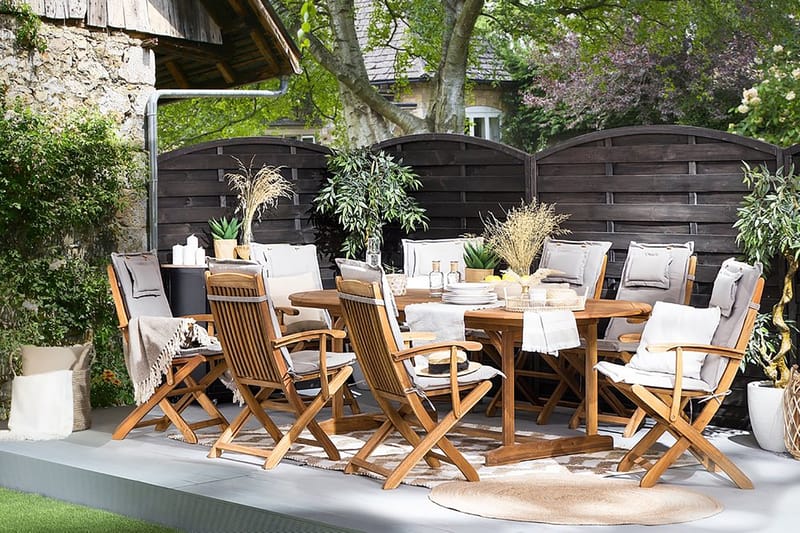 MAUI Trädgårdsmöbelset med Bord+8 Stolar - Matgrupper utomhus
