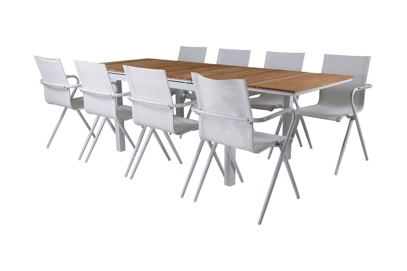 Mexico Förlängningsbar Matgrupp 180cm + 8 Alina Stolar Svart - Svart/Grå - Utemöbler - Utegrupp - Matgrupper utomhus