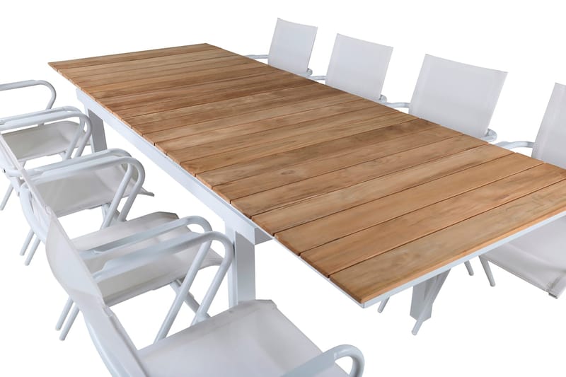 Mexico Förlängningsbar Matgrupp 180cm + 8 Alina Stolar Svart - Svart/Grå - Utemöbler - Utegrupp - Matgrupper utomhus