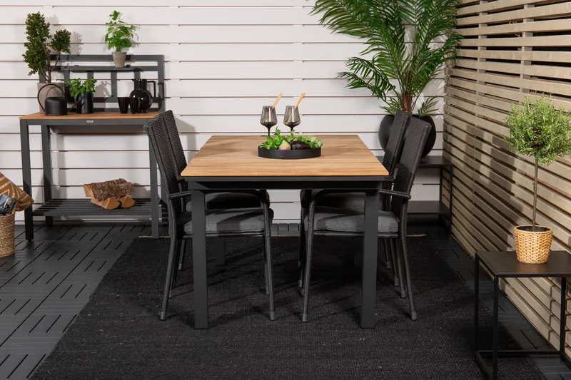 Mexico Förlängningsbar Matgrupp Utomhus 160-240cm + 4 Anna Stolar - Natur - Utemöbler - Utegrupp - Matgrupper utomhus