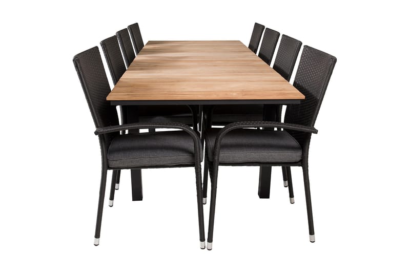 Mexico Förlängningsbar Matgrupp Utomhus 160-240cm + 8 Anna Stolar, Natur