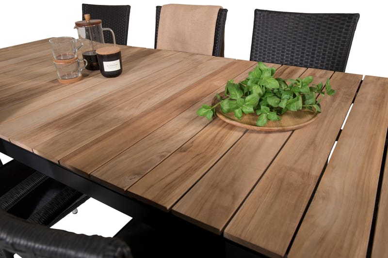 Mexico Förlängningsbar Matgrupp Utomhus 160-240cm + 8 Anna Stolar - Natur - Utemöbler - Utegrupp - Matgrupper utomhus