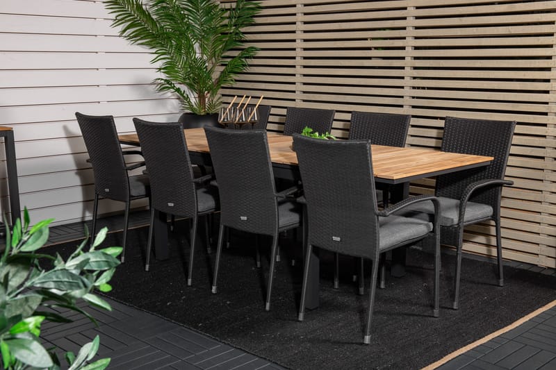 Mexico Förlängningsbar Matgrupp Utomhus 160-240cm + 8 Anna Stolar - Natur - Utemöbler - Utegrupp - Matgrupper utomhus