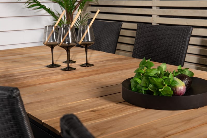 Mexico Förlängningsbar Matgrupp Utomhus 160-240cm + 8 Anna Stolar - Natur - Utemöbler - Utegrupp - Matgrupper utomhus