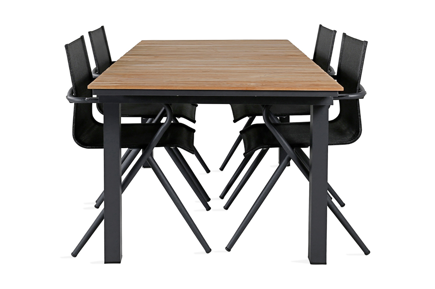 mexico förlängningsbar matgrupp utomhus 160cm + 4 alina stolar - svart/gul