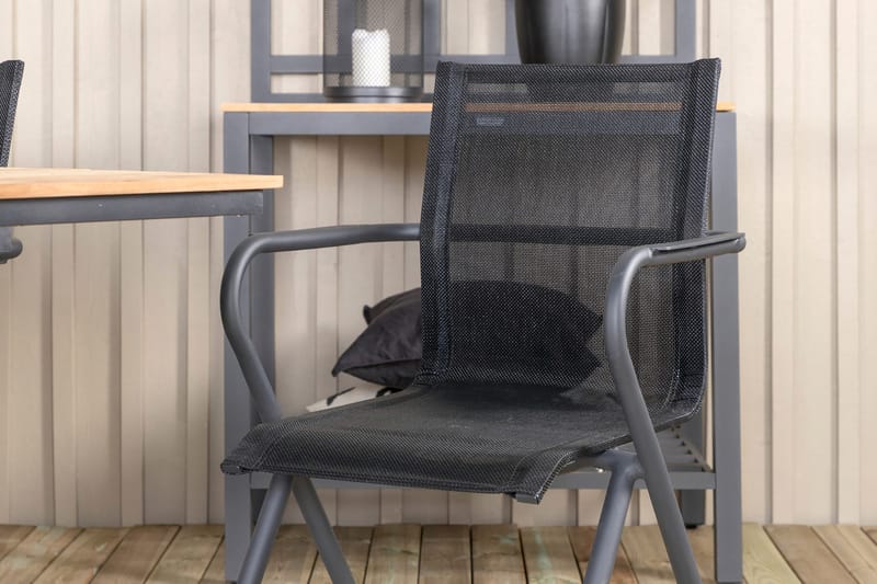 Mexico Förlängningsbar Matgrupp Utomhus 160cm + 6 Alina Stolar - Brun/Vit - Utemöbler - Utegrupp - Matgrupper utomhus