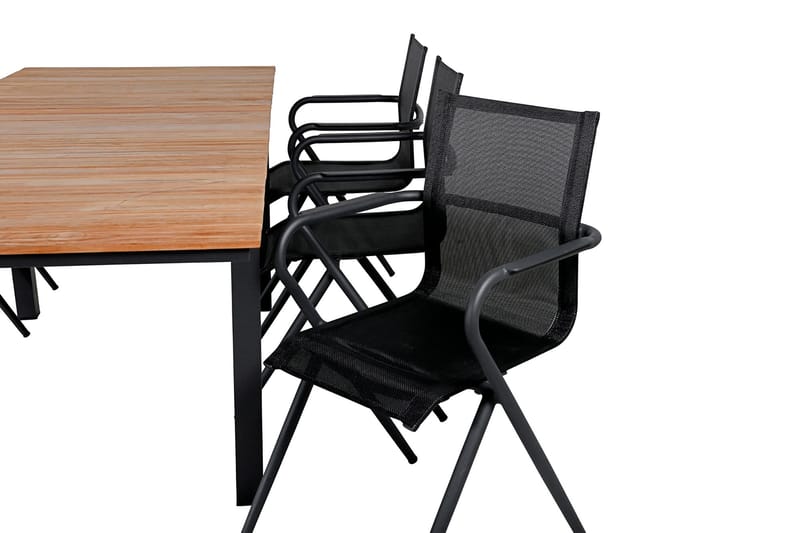 Mexico Förlängningsbar Matgrupp Utomhus 160cm + 6 Alina Stolar - Brun/Vit - Utemöbler - Utegrupp - Matgrupper utomhus