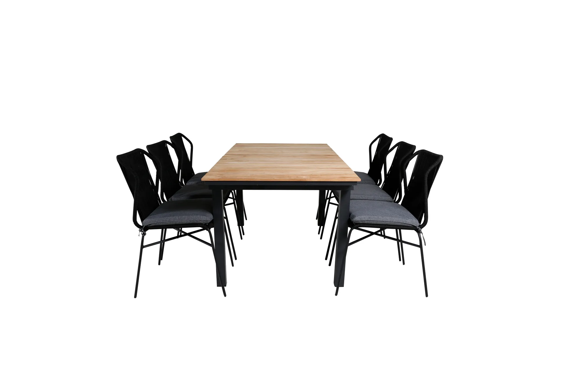 mexico förlängningsbar matgrupp utomhus 160cm + 6 julian stolar - brun/svart