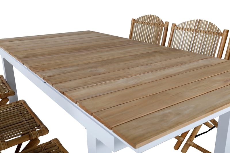 Mexico Förlängningsbar Matgrupp Utomhus 180-240cm + 6 Cane Stolar - Svart - Utemöbler - Utegrupp - Matgrupper utomhus