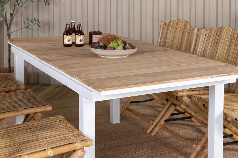 Mexico Förlängningsbar Matgrupp Utomhus 180-240cm + 6 Cane Stolar - Svart - Utemöbler - Utegrupp - Matgrupper utomhus