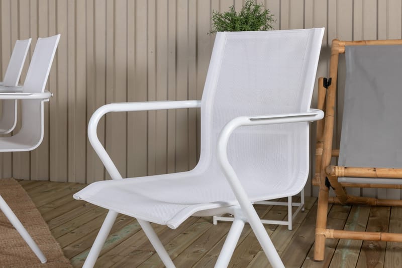 Mexico Förlängningsbar Matgrupp Utomhus 180cm + 6 Alina Stolar - Brun/Vit - Utemöbler - Utegrupp - Matgrupper utomhus