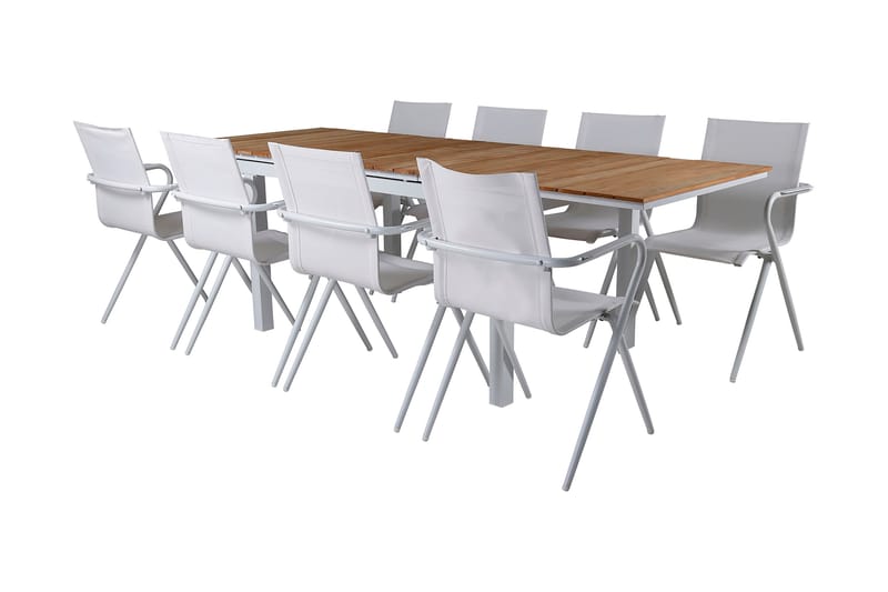 Mexico Förlängningsbar Matgrupp Utomhus 180cm + 8 Alina Stolar - Svart/Grå - Utemöbler - Utegrupp - Matgrupper utomhus