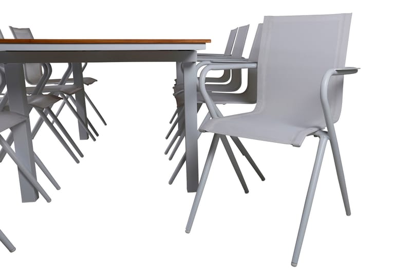 Mexico Förlängningsbar Matgrupp Utomhus 180cm + 8 Alina Stolar - Svart/Grå - Utemöbler - Utegrupp - Matgrupper utomhus