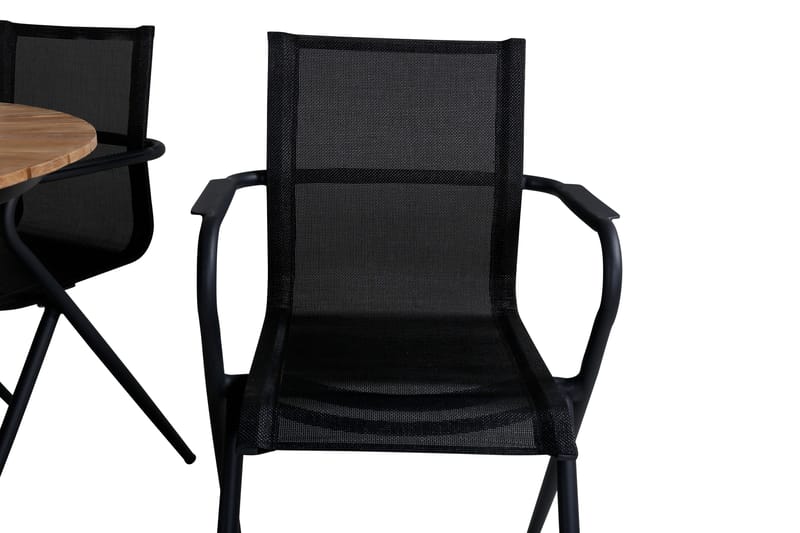 Mexico Matgrupp Utomhus Rund Ø140cm + 4 Alina Matstolar - Brun/Vit - Utemöbler - Utegrupp - Matgrupper utomhus