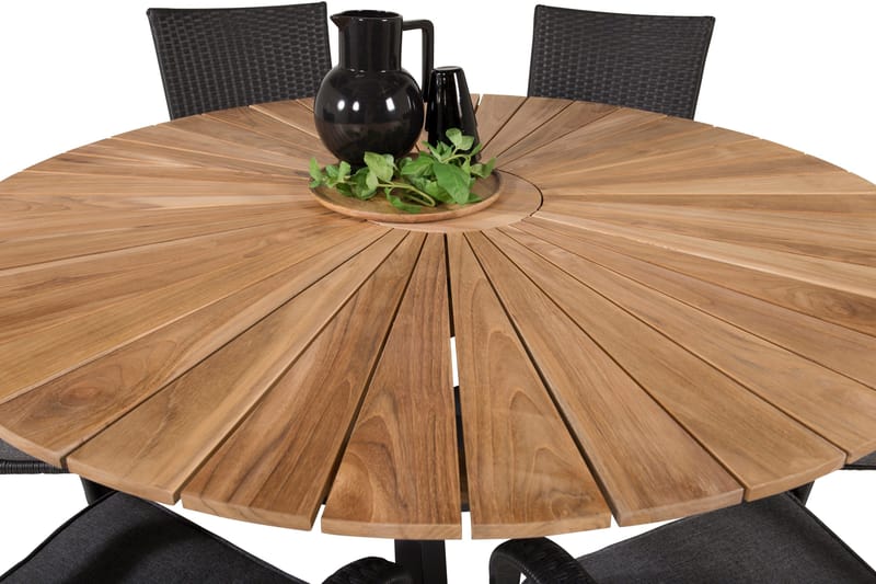 Mexico Matgrupp Utomhus Rund Ø140cm + 6 Anna Karmstolar - Natur - Utemöbler - Utegrupp - Matgrupper utomhus