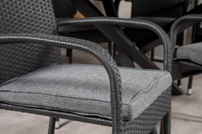 Mexico Matgrupp Utomhus Rund Ø140cm + 6 Anna Karmstolar - Natur - Utemöbler - Utegrupp - Matgrupper utomhus