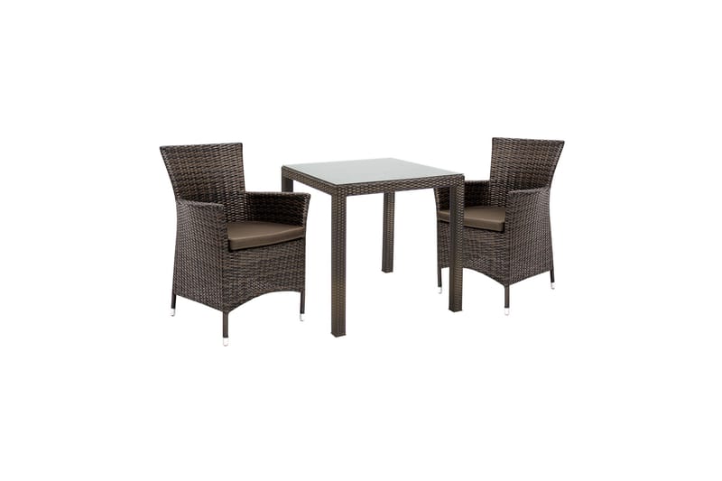 Möbelset WICKER Utebord och 2 Utestolar 73x73xH71cm - Utemöbler - Utegrupp - Matgrupper utomhus