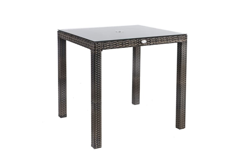 Möbelset WICKER Utebord och 4 Utestolar 73x73xH71 brun - Utemöbler - Utegrupp - Matgrupper utomhus