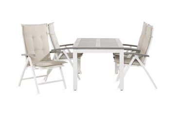 MONACO Bord 152-210 Vit + 4 Stolar Vit m Dyna Vit