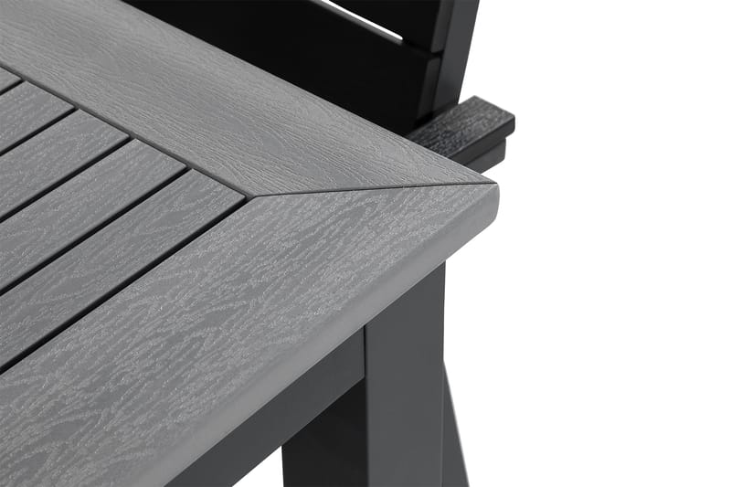 MONACO Bord 152-210x90 Svart+4 TUNIS Stapelstol Svart - Utemöbler - Utegrupp - Matgrupper utomhus