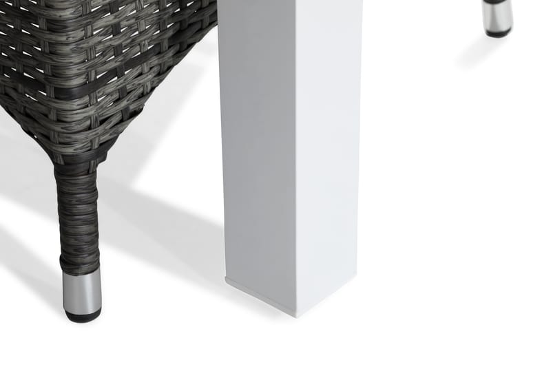 MONACO Bord 220-280x100 Vit + 6 JENNY LYX Fåtölj Grå - Utemöbler - Utegrupp - Matgrupper utomhus