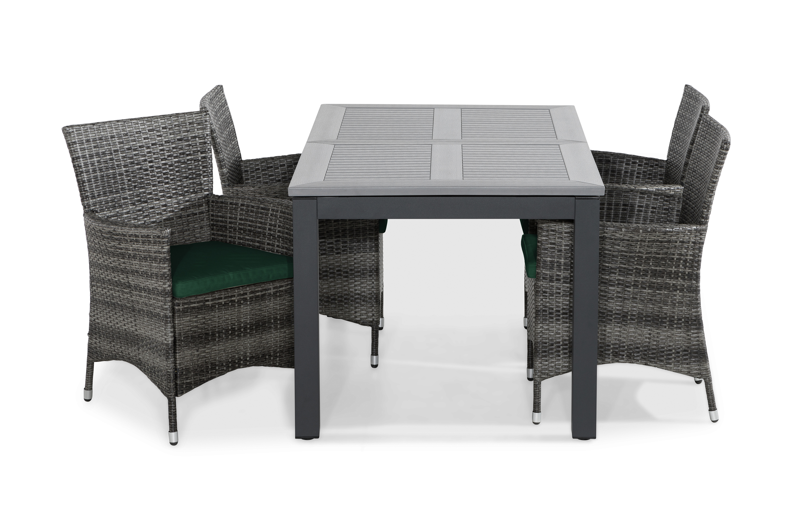 monaco förlängningsbar matgrupp utomhus + 4 thor fåtöljer m dyna -