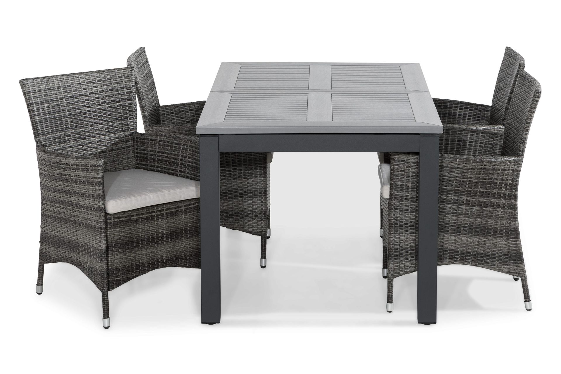 monaco förlängningsbar matgrupp utomhus inkl 4 thor fåtöljer m dyna -