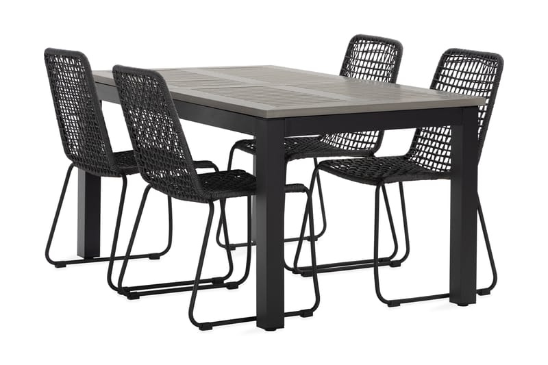 MONACO Matgrupp 152-210 cm + 4 HILLTORP Matstol - Utemöbler - Utegrupp - Matgrupper utomhus