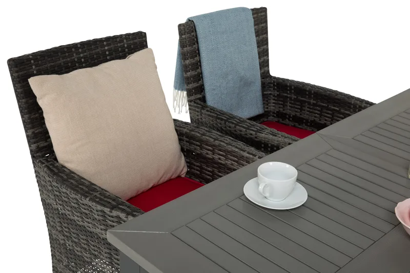 Monaco Matgrupp Utomhus 152-210 + 4 Thor Fåtölj - Svart/Grå - Utemöbler - Utegrupp - Matgrupper utomhus