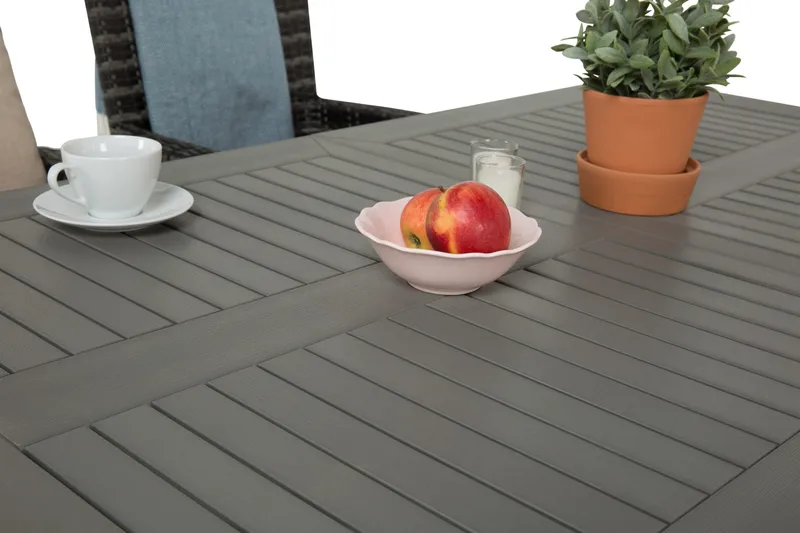 Monaco Matgrupp Utomhus 152-210 + 4 Thor Fåtölj - Svart/Grå - Utemöbler - Utegrupp - Matgrupper utomhus