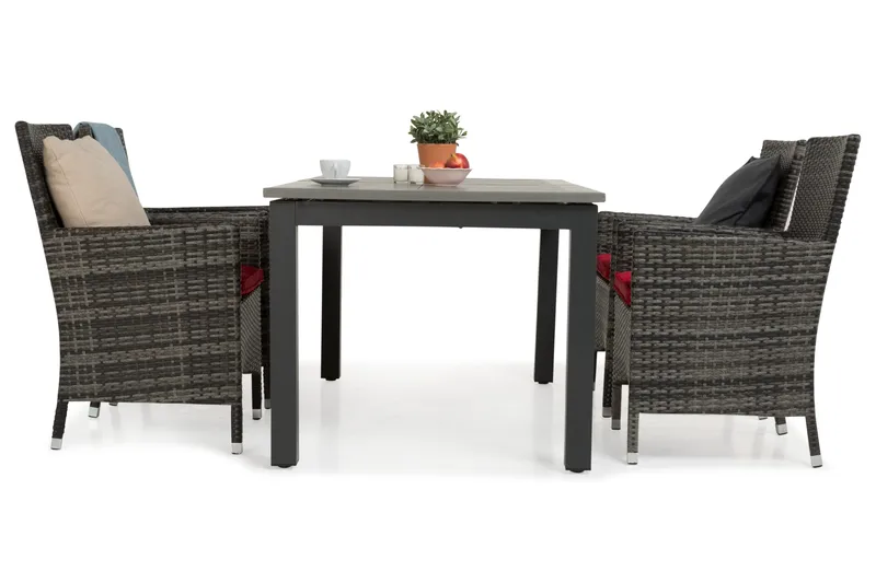 Monaco Matgrupp Utomhus 152-210 + 4 Thor Fåtölj - Svart/Grå - Utemöbler - Utegrupp - Matgrupper utomhus