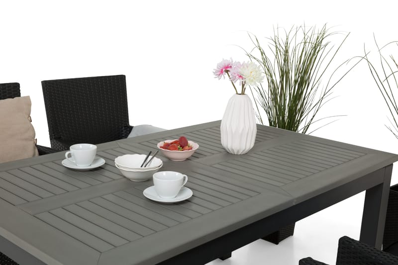 Monaco Matgrupp Utomhus 152-210 + 4 Thor Fåtölj - Svart/Svart - Utemöbler - Utegrupp - Matgrupper utomhus