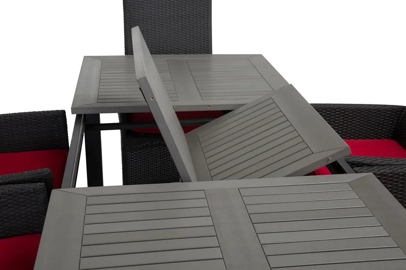 Monaco Matgrupp Utomhus 152-210 + 6 Jenny Ställbar Fåtölj - Svart - Utemöbler - Utegrupp - Matgrupper utomhus