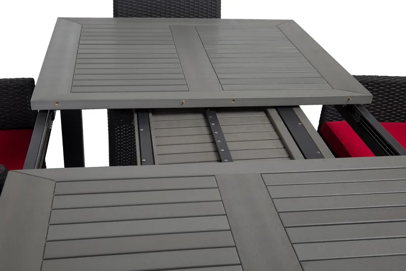 Monaco Matgrupp Utomhus 152-210 + 6 Jenny Ställbar Fåtölj - Svart - Utemöbler - Utegrupp - Matgrupper utomhus