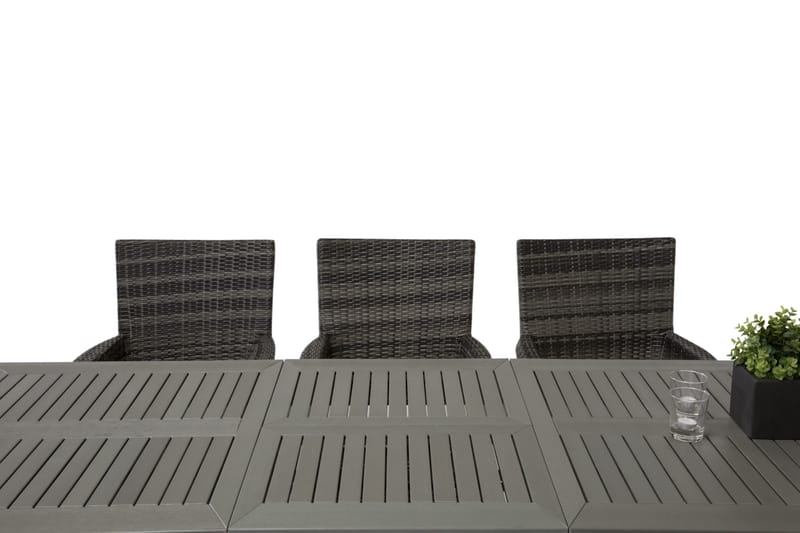 Monaco Matgrupp Utomhus 152-210 + 6 Thor Fåtölj - Svart/Grå - Utemöbler - Utegrupp - Matgrupper utomhus