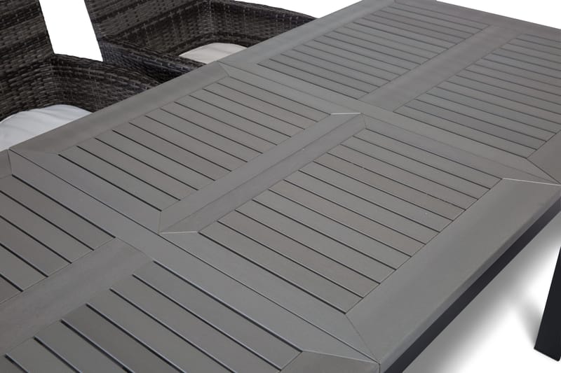 Monaco Matgrupp Utomhus 152-210 + 6 Thor Fåtölj - Svart/Grå - Utemöbler - Utegrupp - Matgrupper utomhus