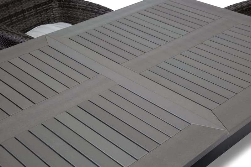 Monaco Matgrupp Utomhus 152-210 + 6 Thor Fåtölj - Svart/Grå - Utemöbler - Utegrupp - Matgrupper utomhus