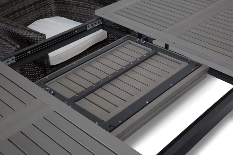 Monaco Matgrupp Utomhus 152-210 + 6 Thor Fåtölj - Svart/Grå - Utemöbler - Utegrupp - Matgrupper utomhus