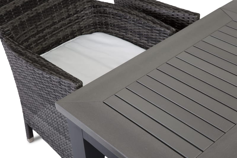 Monaco Matgrupp Utomhus 152-210 + 6 Thor Fåtölj - Svart/Grå - Utemöbler - Utegrupp - Matgrupper utomhus