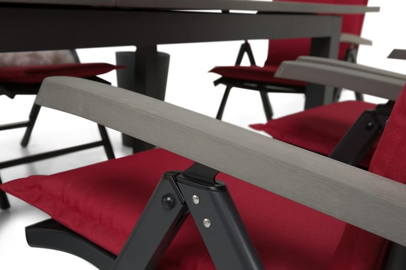 Monaco Matgrupp Utomhus 152-210 + 6 Positionsstolar - Svart/Svart - Utemöbler - Utegrupp - Matgrupper utomhus